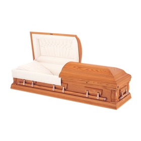 Oak casket with matte finish