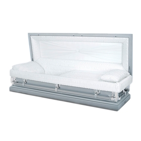 Cercueil en acier aries gris argenté de calibre 20