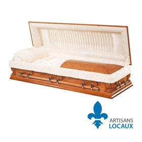 Oak veneer casket