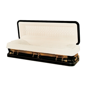Black and gold 48-ounce bronze casket