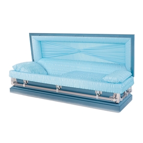 Blue 20-gauge aries steel casket
