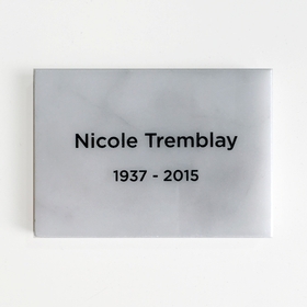 Marble engraved plate for commun niche