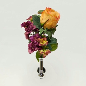 Rose and violet for niche vase