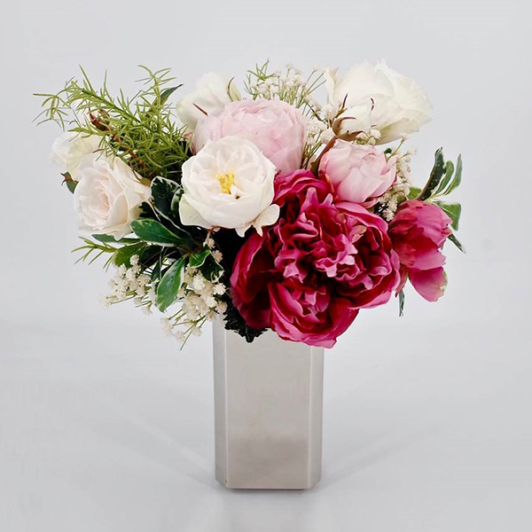 Bouquet blanc et rose pour enfeu - Produits funéraires | Memoria