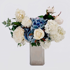 White and Blue bouquet for crypt